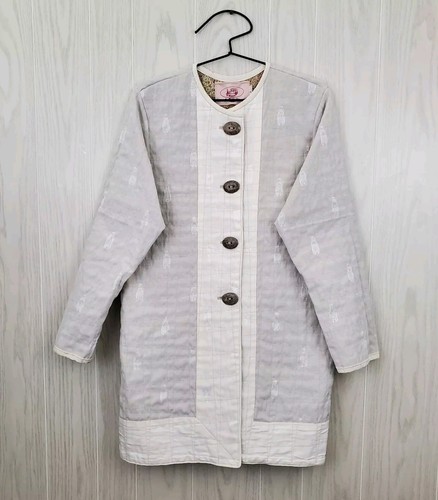 OFF WHITE Giacca trapuntata BLANCHE Artisan St. Paris Ohio ART TO WEAR taglia M insetto mandorla