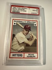 1982 TCMA   Baseball’s Greatest Hitters #9 Richie Ashburn PSA 10 HOF Phillies