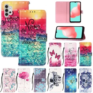 For Samsung Galaxy A14/A32/A42/A13 5G Patterned Leather Wallet Stand Case Cover - Picture 1 of 40