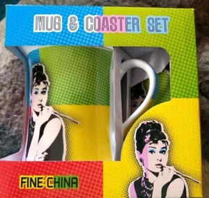 FUNKY POP ART PORZELLAN TASSE & UNTERSETZER SET - buntes SET NEU VERPACKT - Bild 1 von 5