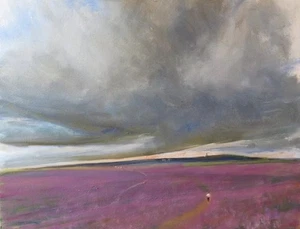 NEW ORIGINAL LUDVIGSEN Goathland heather Yorkshire moors landscape Oil PAINTING - Picture 1 of 1