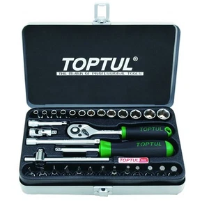 Für TOPTUL GCAD3202 Set of tools 32 pcs 1/4" plastic suitcase GCAD3202 A GLOBAL - Bild 1 von 5