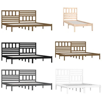 Massivholzbett Bettrahmen Bett Doppelbett Holzbett Singlebett Gästebett Kiefer - Bild 1 von 4