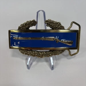 Vintage 1981 Baron Buckle Brass U.S. Army Combat Infantryman Gürtelschnalle - Bild 1 von 15