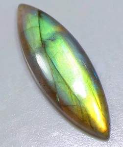 17 Ct 5X12X36 mm Natural Green Fire Labradorite Marqusie Cabochon Gems QY-351 - Picture 1 of 1