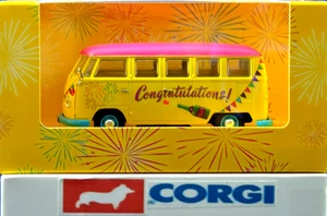 COMO NUEVO 1:43 Corgi 1960* VW VOLKSWAGEN AUTOCARAVANA MINI AUTOBÚS FELICITACIONES CAJA DE REGALO - Imagen 1 de 18
