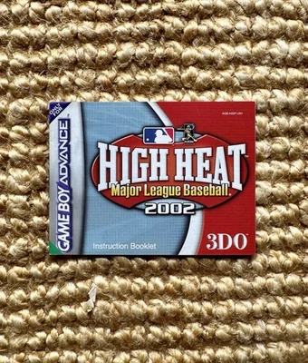 High Heat Major League Baseball 2002  - Instruction Booklet Only (GBA, 2001) - Image 1 of 2