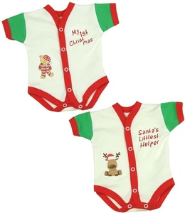 Babyprem Frühchen Baby Weihnachtsbody – My 1st Xmas or Santa’s Helper UK - Bild 1 von 3