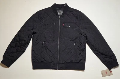 Chaqueta Bomber Acolchada Diamante Negra Levi's Para Hombre Nueva Talla Extra Grande XL Foto 1 de 4