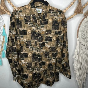 Michael Austin Ruggedwear Bird Hunting Print Button Down Large - Picture 1 of 5
