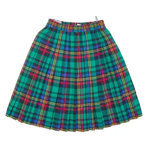 Falda Plisada Verde Hasta La Rodilla Para Mujeres M - Imagen 1 de 6