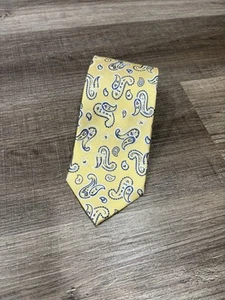Cravatta Uomo Jos A Bank Collezione Executive 100% Seta Motivo Paisley Giallo Nuova con etichette - Foto 1 di 7