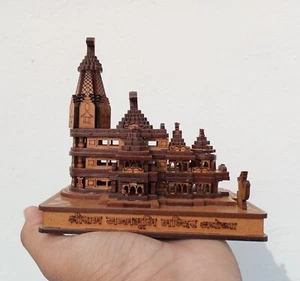 Widder Mandir Ayodhya Modell Handarbeit Holz klein Mandir Holzhandwerk - Bild 1 von 6