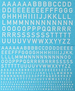 Groß-Buchstaben weiss Big-Letters white 1:64 + 1:72 Decal Abziehbilder - Bild 1 von 2