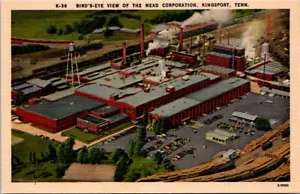 Kingsport TN Tennessee Mead Corporation Luftaufnahme Leinen Asheville Postkarte GQ1 - Bild 1 von 2