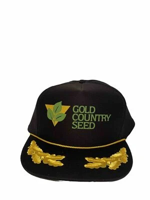NUEVO Sombrero de Camionero Vintage Años 80 Gold County Seed Negro Snapback Foto 1 de 4