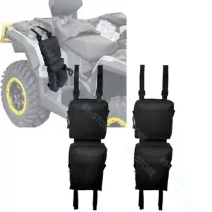 Pair Black ATV Fender Bag Black Accessory Pack Luggage Storage Cargo UTV - Picture 1 of 18