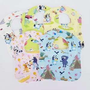 Baby Bibs Bluey Prints Multi-Coloured 5 x Pack 100% Cotton Handmade New - Picture 1 of 11