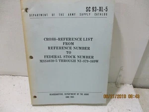 SC 93-XL-5 DEPARTMENT OF THE ARMY SUPPLY CATALOG JUNE 1965 VOL.5 - Picture 1 of 7