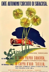 Großer Preis von Italien Syrakus 1952 Autorennen Print Werbung - Bild 1 von 1