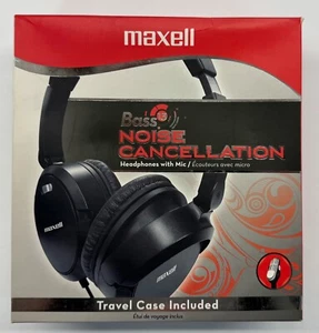 Maxell "Bass 13 Auriculares con Cancelación de Ruido con Micrófono" Estuche de Viaje Incluido (190400) - Imagen 1 de 5