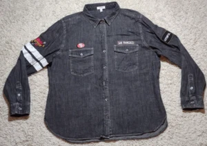 San Francisco 49ers Shirt Women's XXL Gray Denim Button Up WEAR by Erin Andrews - Picture 1 of 13