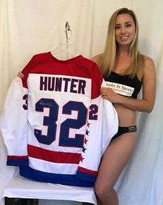 Dale Hunter Autographed White w Red Trim Custom Jersey - Washington Capitals  - Picture 1 of 5