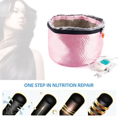 Electric Hair Steamer Heating Cap Nourishing Thermal Treatment Hat Hair Care UK
