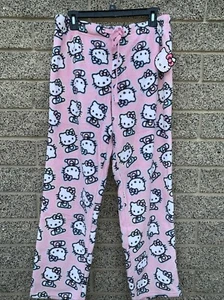 Authentic Hello Kitty Pink Pastel Bow  Pajama Pants  Juniors Medium New W/tag - Picture 1 of 8
