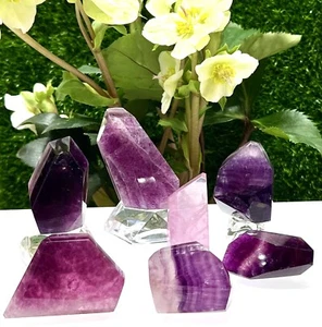 Vente en gros lot 2 lbs naturel violet fluorite forme libre cristal énergie de guérison - Photo 1/7
