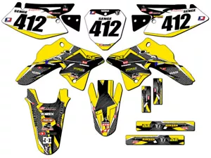 2008-2023 DRZ 125 PODIUM Yellow Senge Graphics Kit Compatible with Suzuki - Foto 1 di 10
