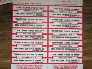 Jukebox Title Strip Full Sheet ROSANNE CASH / I Don't Want to Spoil the Party - Picture 1 of 1