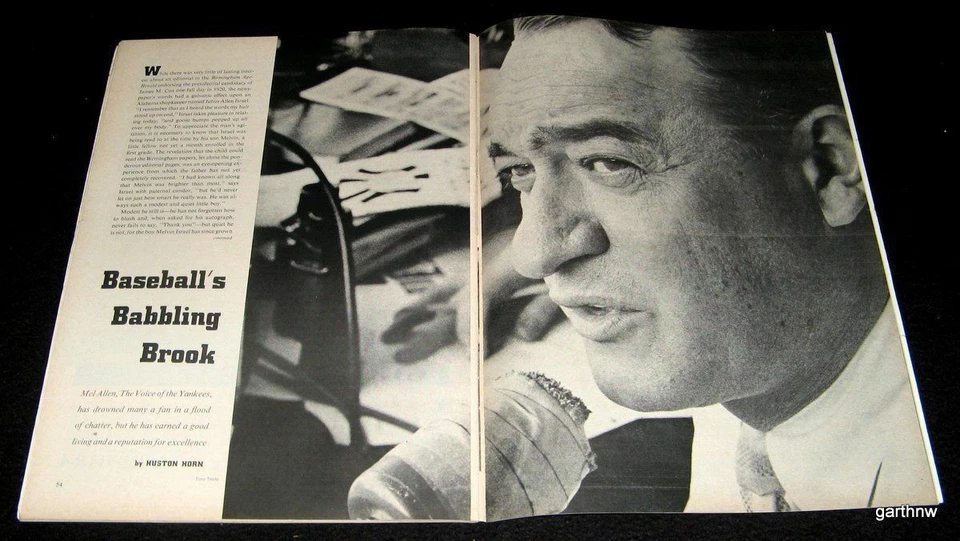 MEL ALLEN 1962 NEW YORK YANKEES ANNOUNCER PICTORIAL & STORY - Изображение 1 из 1