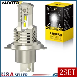 AUXITO H4 9003 HB2 Motorcycle LED Headlight High Low Beam 6000K Bulb 12000LM 2 H - Picture 1 of 10