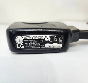 LG Travel Adapter Model STA-U12WD Black With Cable Output 5V - Picture 1 of 6