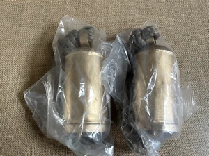 LOT of 2 Indoor Home Decorative 6"Tall Gold Tin GINGLE BELL w/Rope by MudPie NEW - Picture 1 of 23