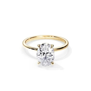 Engagement Ring 2.00 Carat IGI GIA Lab Created Oval Cut Diamond 14k Yellow Gold - Picture 1 of 6