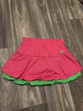 adidas Performance Adizero Women Pink Green Tennis Skort ClimaCool Skirt Large