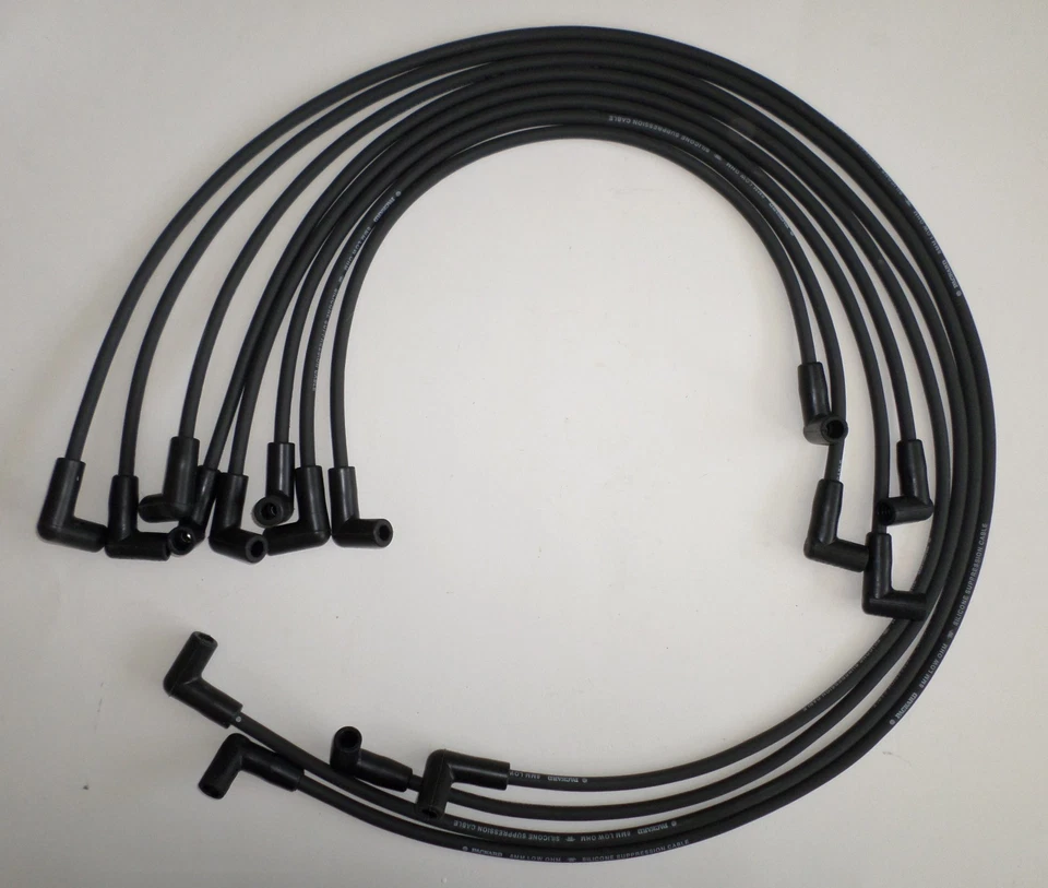 Bloque pequeño Chevy 305 327 350 400 HEI NEGRO EE. UU. Bujía cables debajo del escape Foto 1 de 1