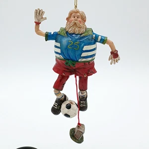Calcio Babbo Natale Jumping Jack Ornamento Regalo, Appeso Penzolante Babbo Natale 6" Tirare Stringa - Foto 1 di 6