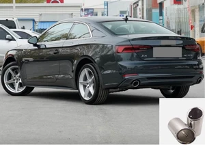 Muffler TailPipe Tip Rear Car Exhaust Steel SS For 2008-2020 Audi A5 2PCS - Picture 1 of 6