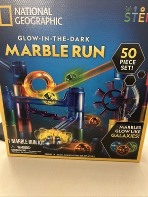 National Geographic Glow-in-the-Dark 50-Piece Marble Run Kit STEM NEW IN BOX - Image 1 of 2