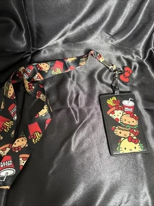 Loungefly Hello Kitty Schlüsselband und Ausweishalter 2020 Hamburger Hotdog Pizza Essen - Bild 1 von 5