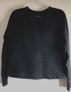 rag & bone Jean Sz Small Chest 34" Pullover Quilted Sweatshirt Black Cotton - Picture 1 of 6