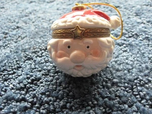 Schmuckschatulle-Weihnachtsmann Ornament-Porzellan-2 1/4" Durchmesser - Bild 1 von 5