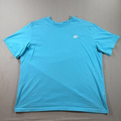 Nike Sportswear Club T Shirt Mens 2XLT Blue Short Sleeve Embroidered Tee Classic - Image 1 of 4