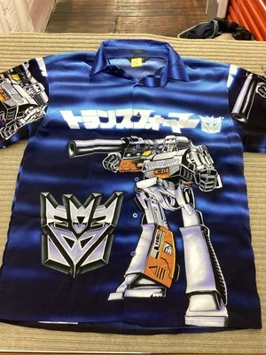 Vintage Transformers Megatron Mens Shirt XL Button Up Changes 2000 Hasbro - Image 1 of 4