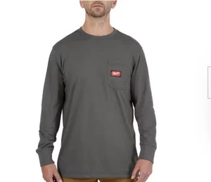 Milwaukee Gridiron Long Sleeve Pocket T-Shirt Gray XL Moisture Wicking Anti-Odor - Picture 1 of 4