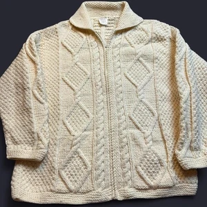 Vintage Handmade Native Handgestrickt Landhaus Kern Grobstrick Pullover Gr. XL - Bild 1 von 6
