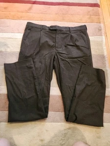 HACKETT Pleated Trousers 34L (34x32) Wool Blend Stretch Melange Effect - Picture 1 of 7